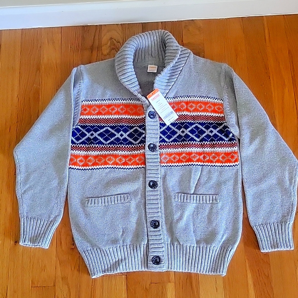 NWT BOYS GYMBOREE CARDIGAN SIZE LARGE 10-12